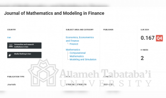 Journal of Mathematics and Modeling in Finance achieves Q4 rank in SJR Classification