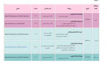 تقویم رویدادهای علمی دانشگاه در هفته جاری اعلام شد