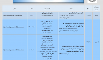 تقویم رویدادهای علمی و بین المللی دانشگاه در هفته جاری اعلام شد