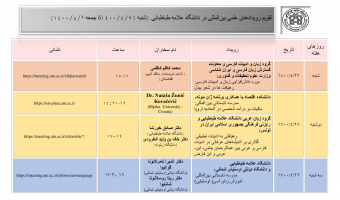 تقویم رویدادهای علمی بین المللی دانشگاه در هفته جاری اعلام شد