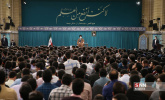 حضور جمعی از دانشجویان دانشگاه علامه طباطبائی در دیدار رهبر انقلاب اسلامی با فعالان دانشجویی