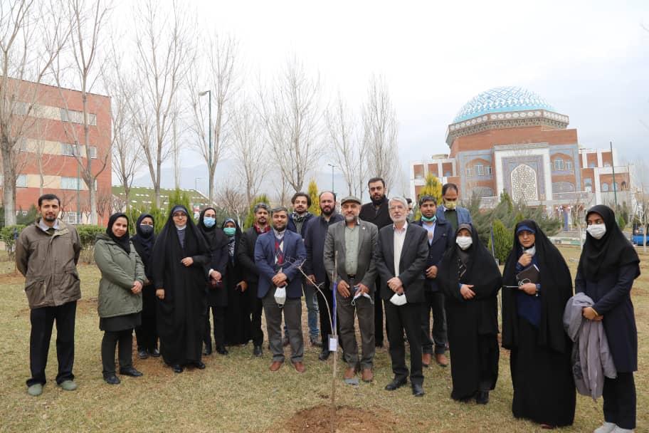 غرس نهال در پردیس مرکزی دانشگاه علامه طباطبائی به یاد شهدای دانشگاه