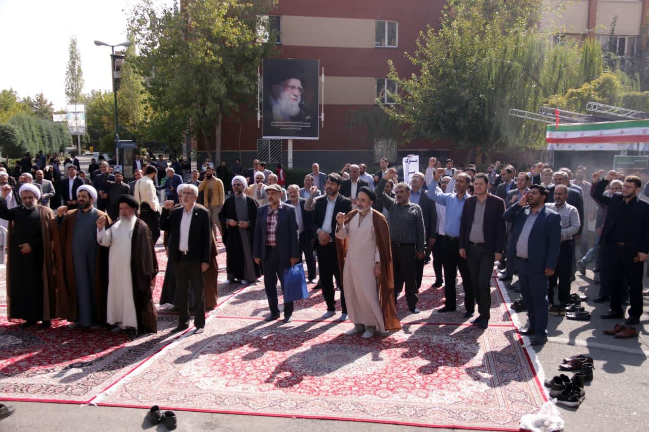 تجمع دانشگاهیان دانشگاه علامه‌طباطبائی در محکومیت جنایات رژیم صهیونیستی برگزار شد