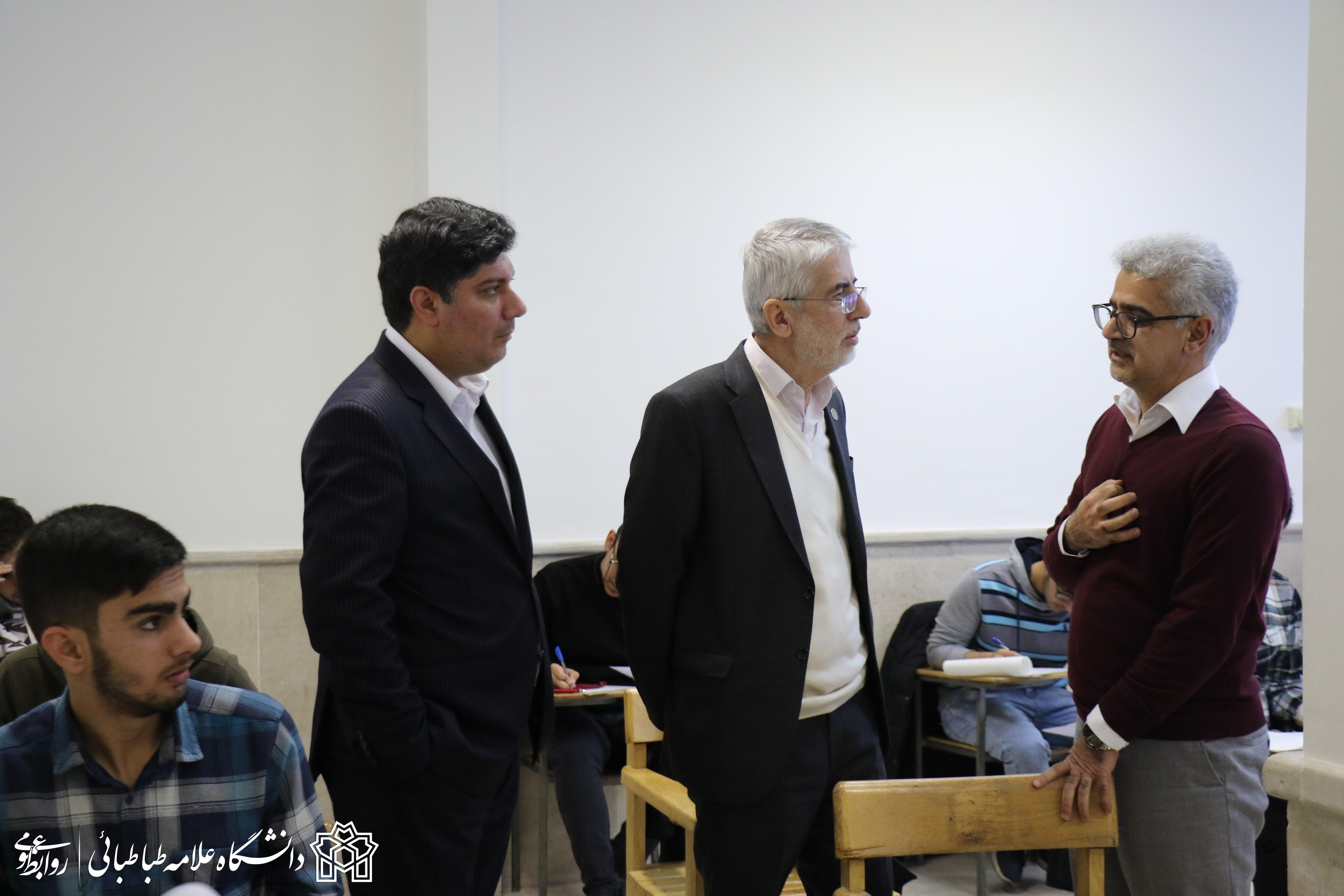 بازدید رئیس دانشگاه علامه‌طباطبائی و معاون آموزشی از روند برگزاری امتحانات پایان ترم در پردیس مرکزی